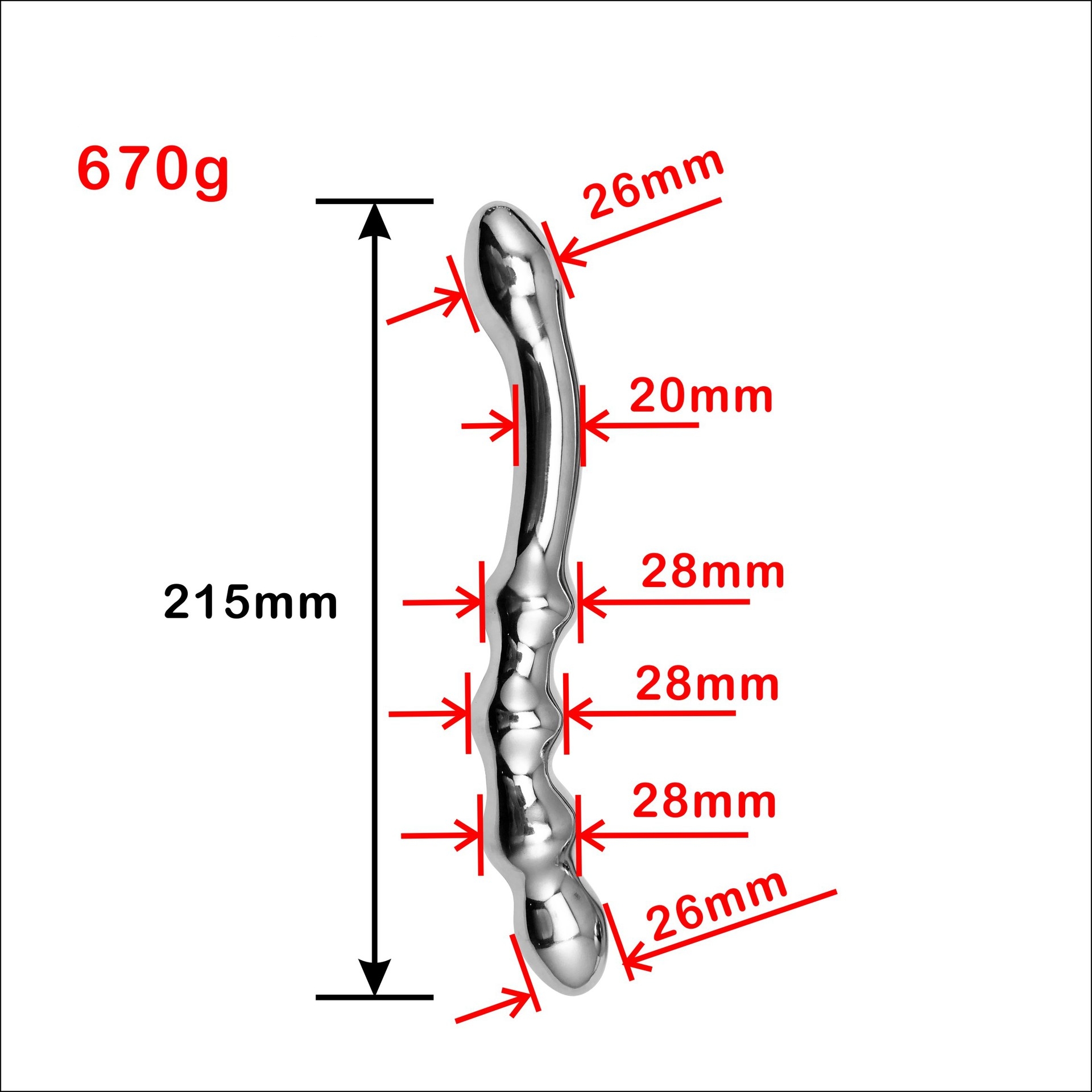 Stainless Steel Double-Ended Dildo – Unisex Anal Plug & Vaginal Pleasure Wand