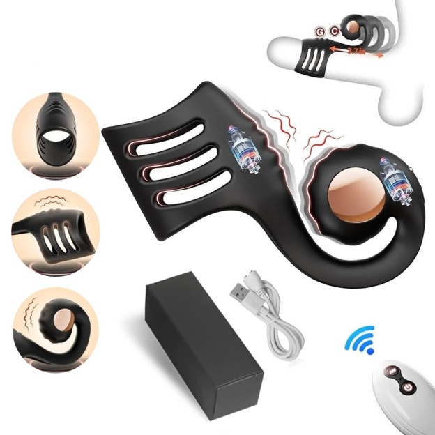 Ocean Pulse Duo – Seahorse-Inspired Vibrating Couples Ring
