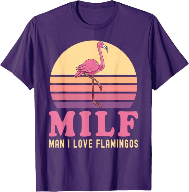 MILF Pink Joke Party T-Shirt - Dark Purple - XXXL - image 1