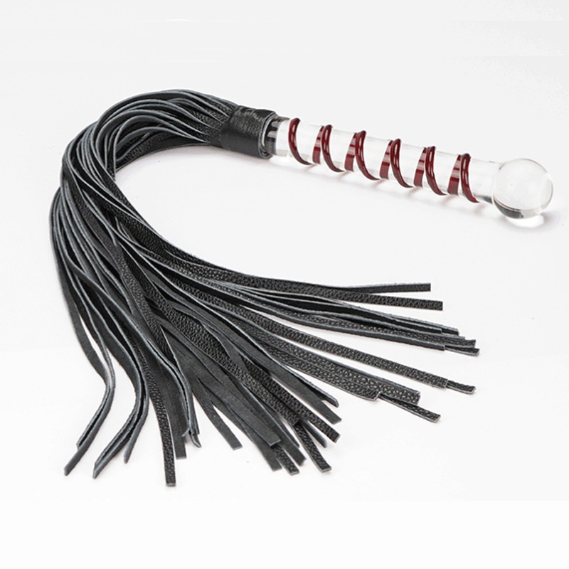 Glass Dildo Flogger SM Whip -WeLovePlugs