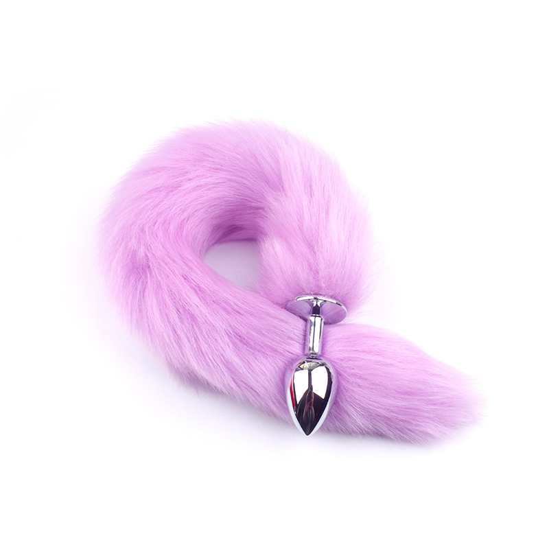 Purple Fox Tail Butt Plug • 18.1 Inch Tail - Purple - image 1