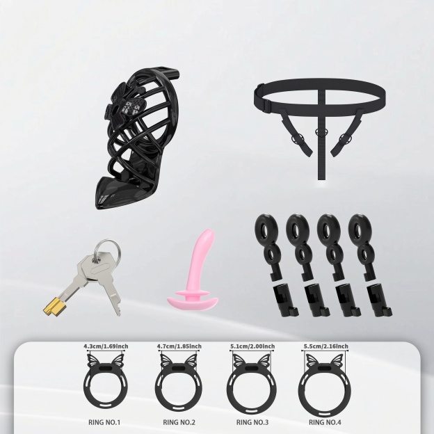 Invisible Butterfly Chastity Cage - Black - M - image 7