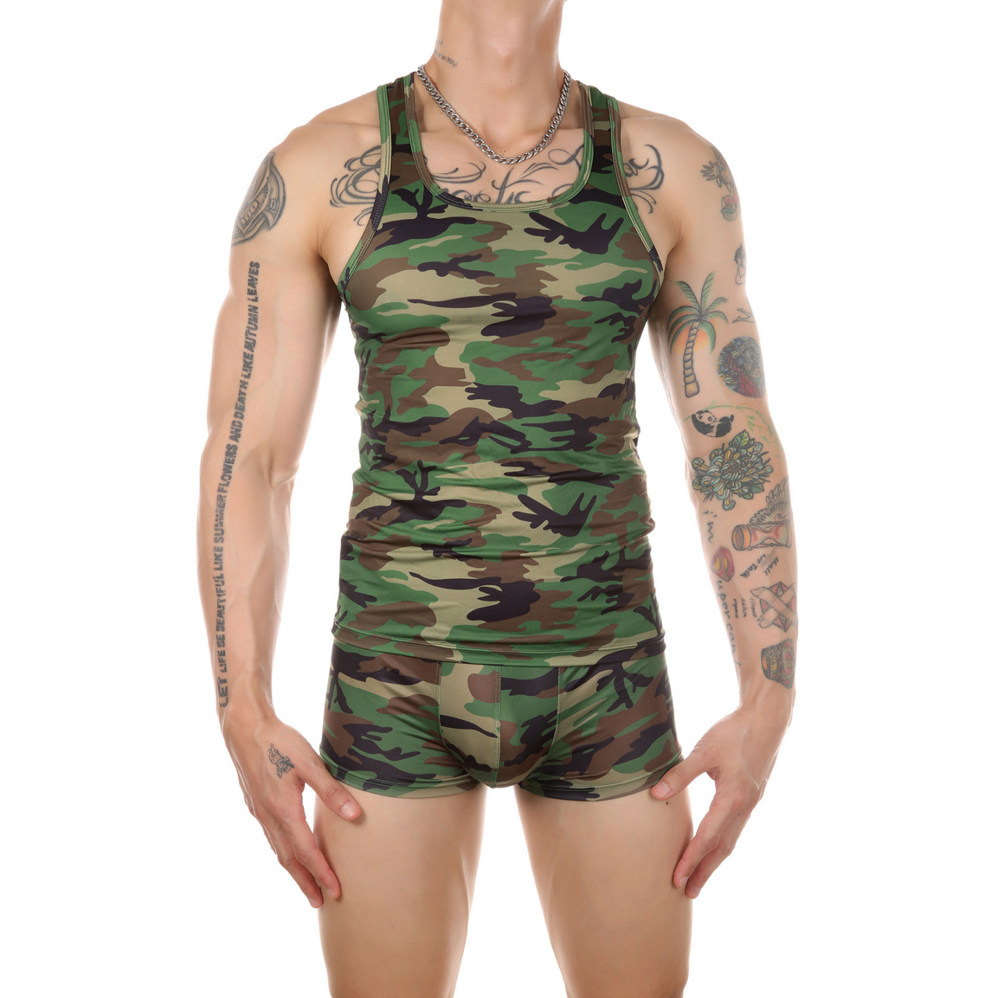 Men's Jungle Camouflage Tank Top Vest - image 4