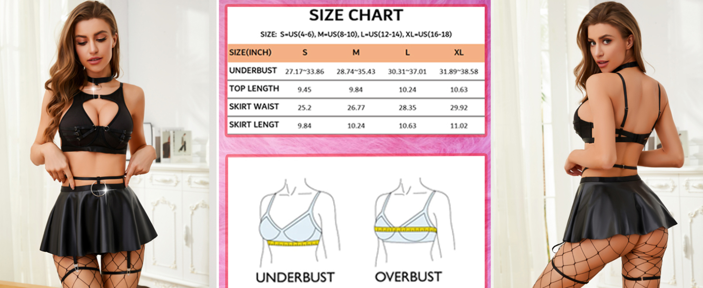 Seductive O-Ring Skirt Lingerie Set