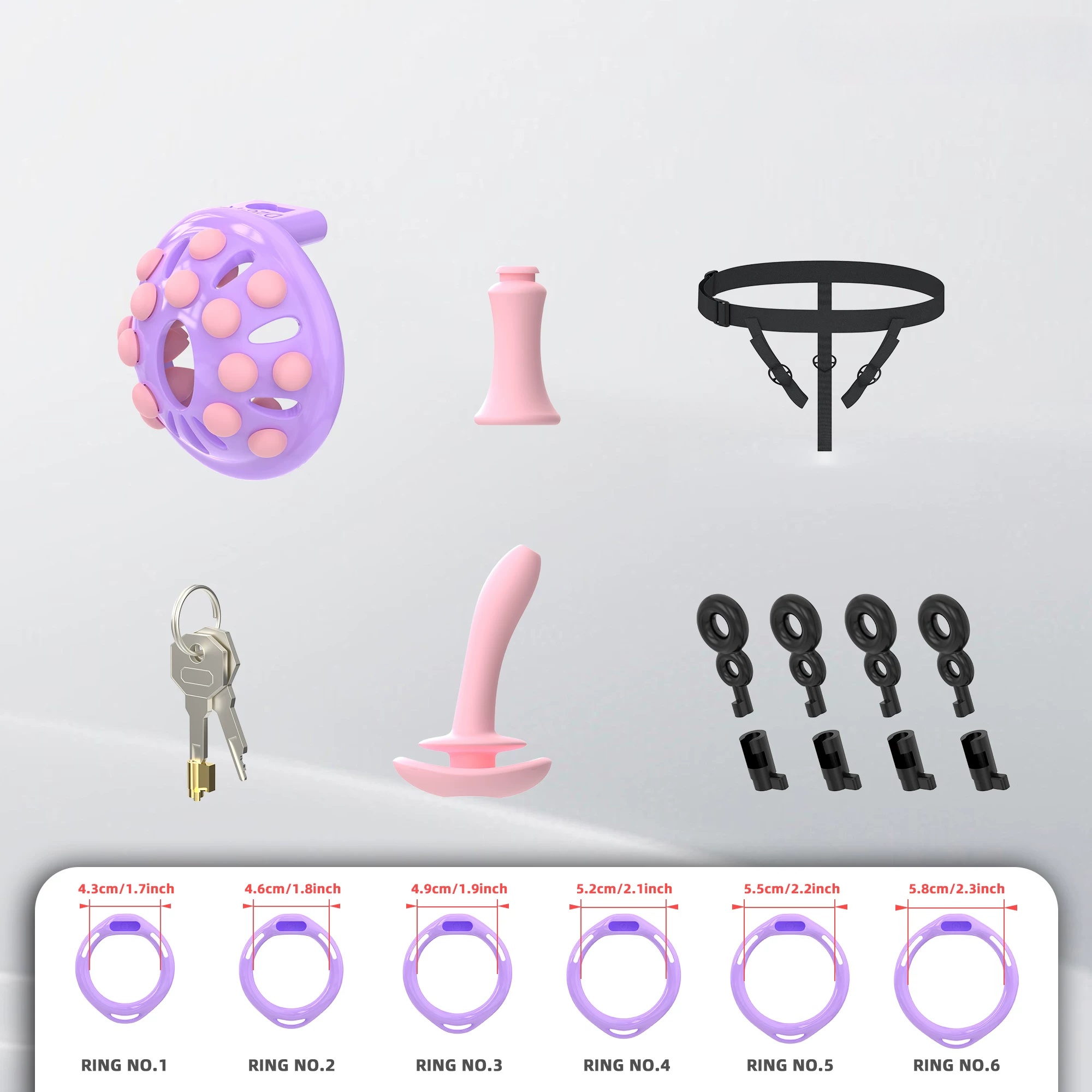 Securefit Resin Chastity Cage Set - Purple - image 3