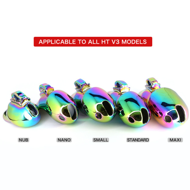 Rainbow HT-V3 Stainless Steel Male Chastity Device -WeLovePlugs