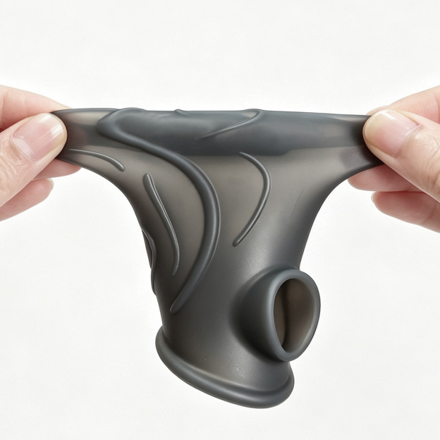 Flexible Ribbed Silicone Penis Sleeve - image 16