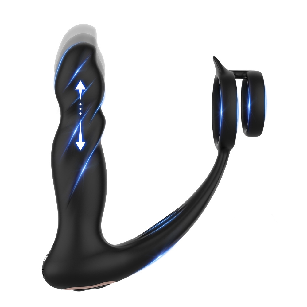 10 Vibrations Prostate Massager Butt Plug With Cock Ring-WeLovePlugs