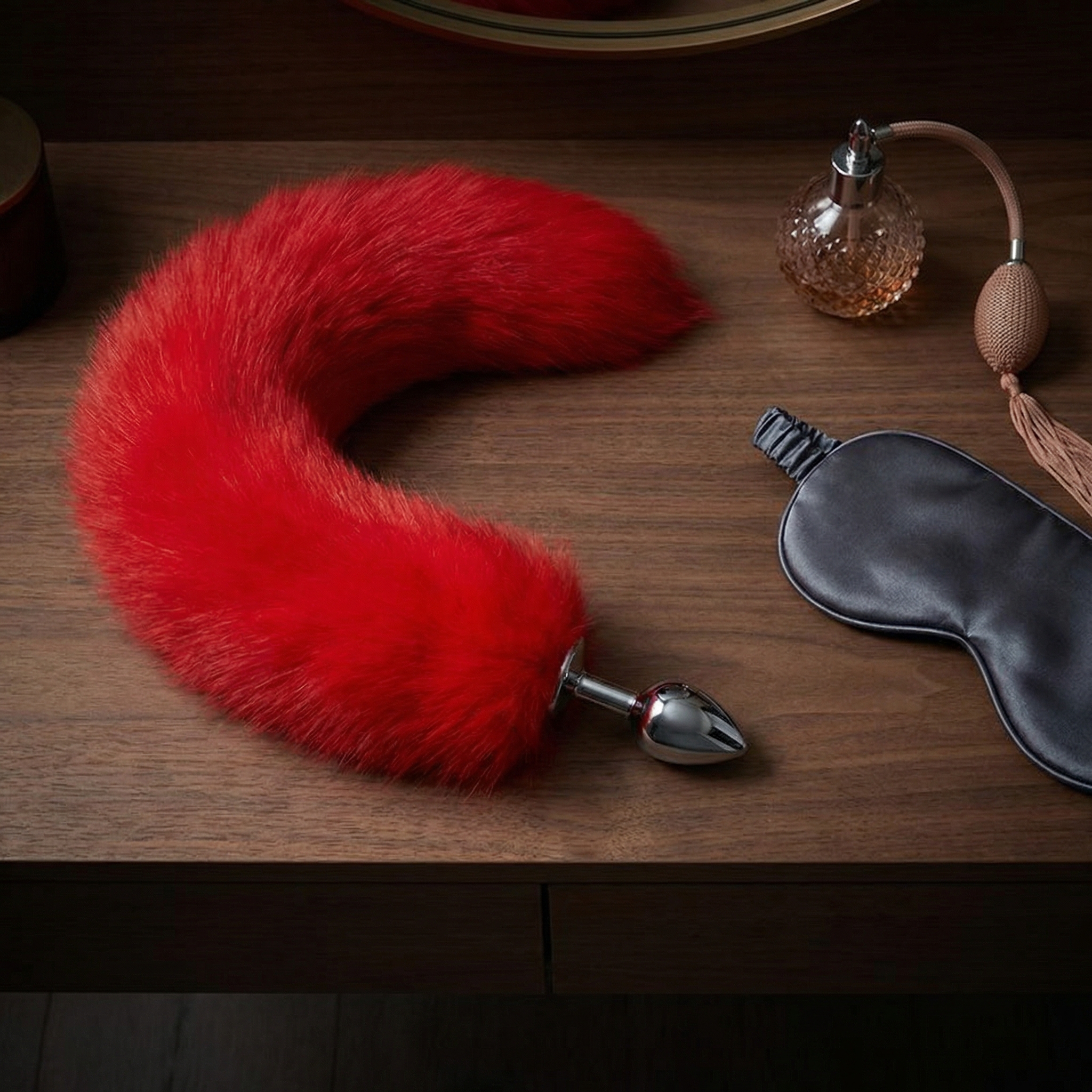 Red Fox Tail Butt Plug • 18.1 Inch Tail - image 3
