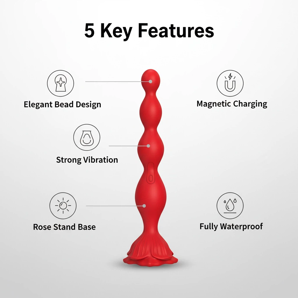 Rose Beads Vibrator Butt Plug - image 5