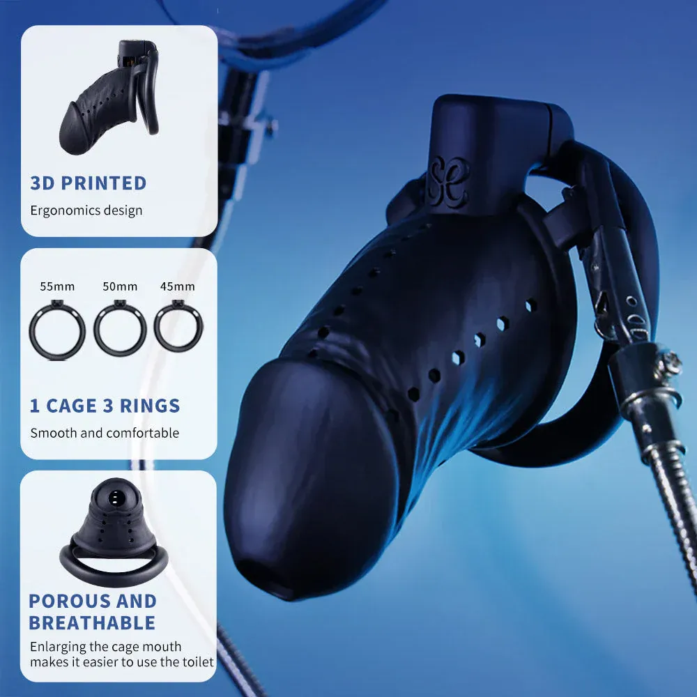 Black Cobra Slave Chastity Cage-WeLovePlugs