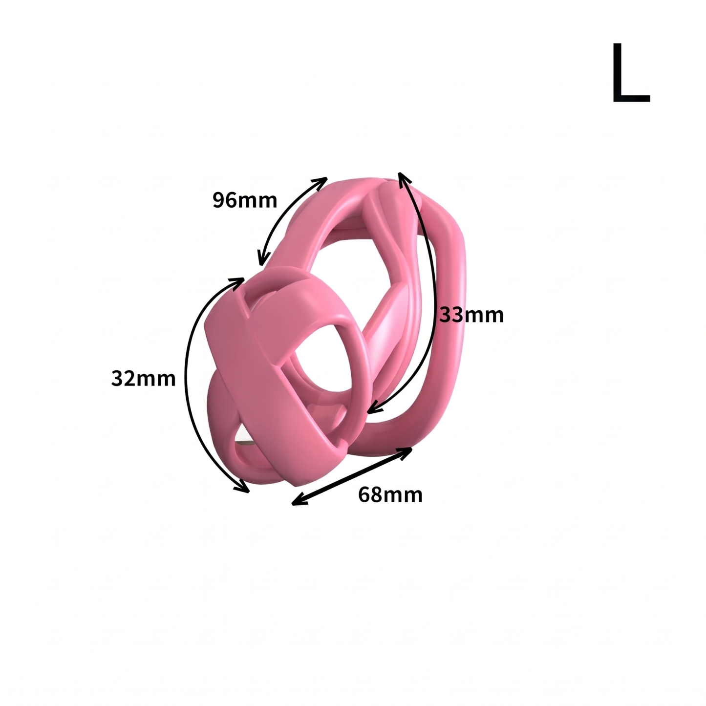 StealthCore Male Chastity Cage - Pink L Flat Ring - image 7