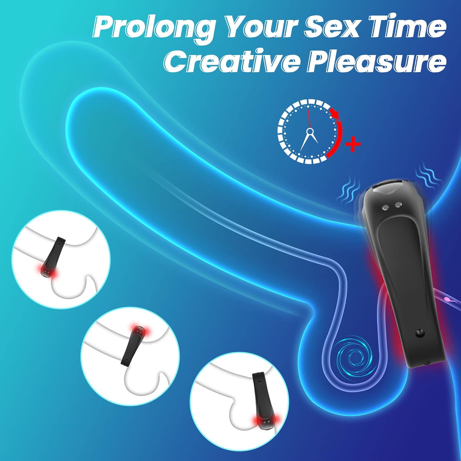 Electric Cock Ring (Delay 10 Vibration Modes+Clitoris Stimulation)-WeLovePlugs