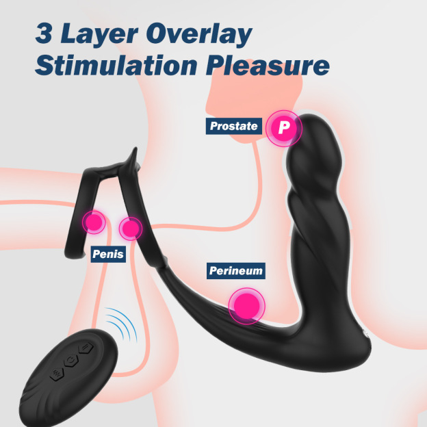 10 Vibrations Prostate Massager Butt Plug With Cock Ring