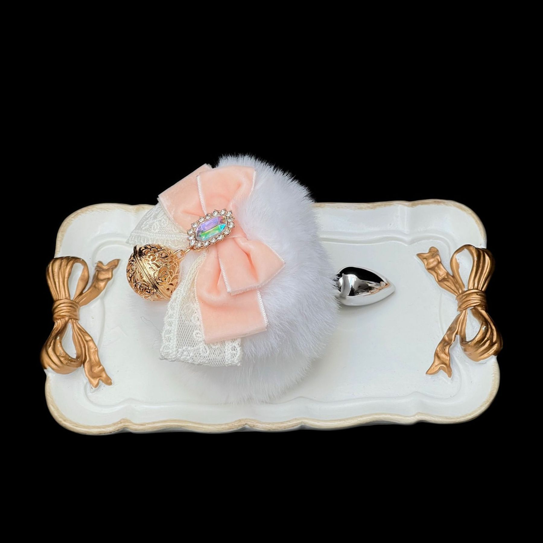 Luxury Bunny Tail Plug Set – 10 cm Plush Tail with Detachable Bow Bell - image 5