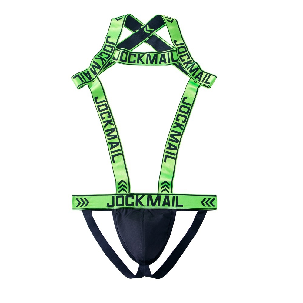 Jockmail Mens Harness With Jockstrap Bodysuit - Green - XL - image 18