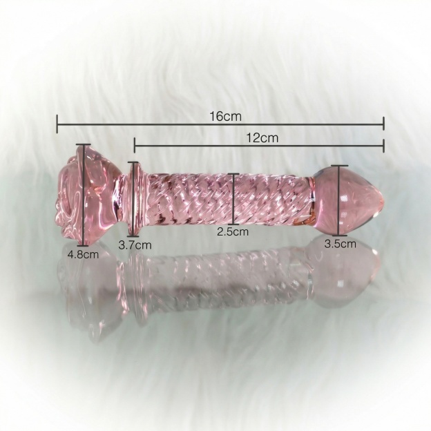 Pink Rose Glass Dildo - image 9