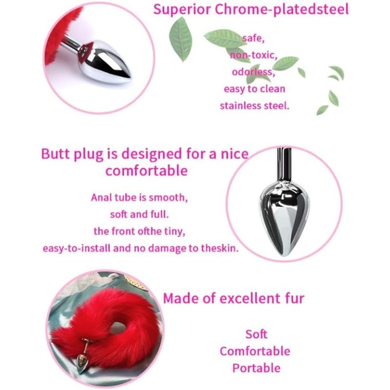 False Fox Tail Metal Butt Plug Anal Toy-WeLovePlugs