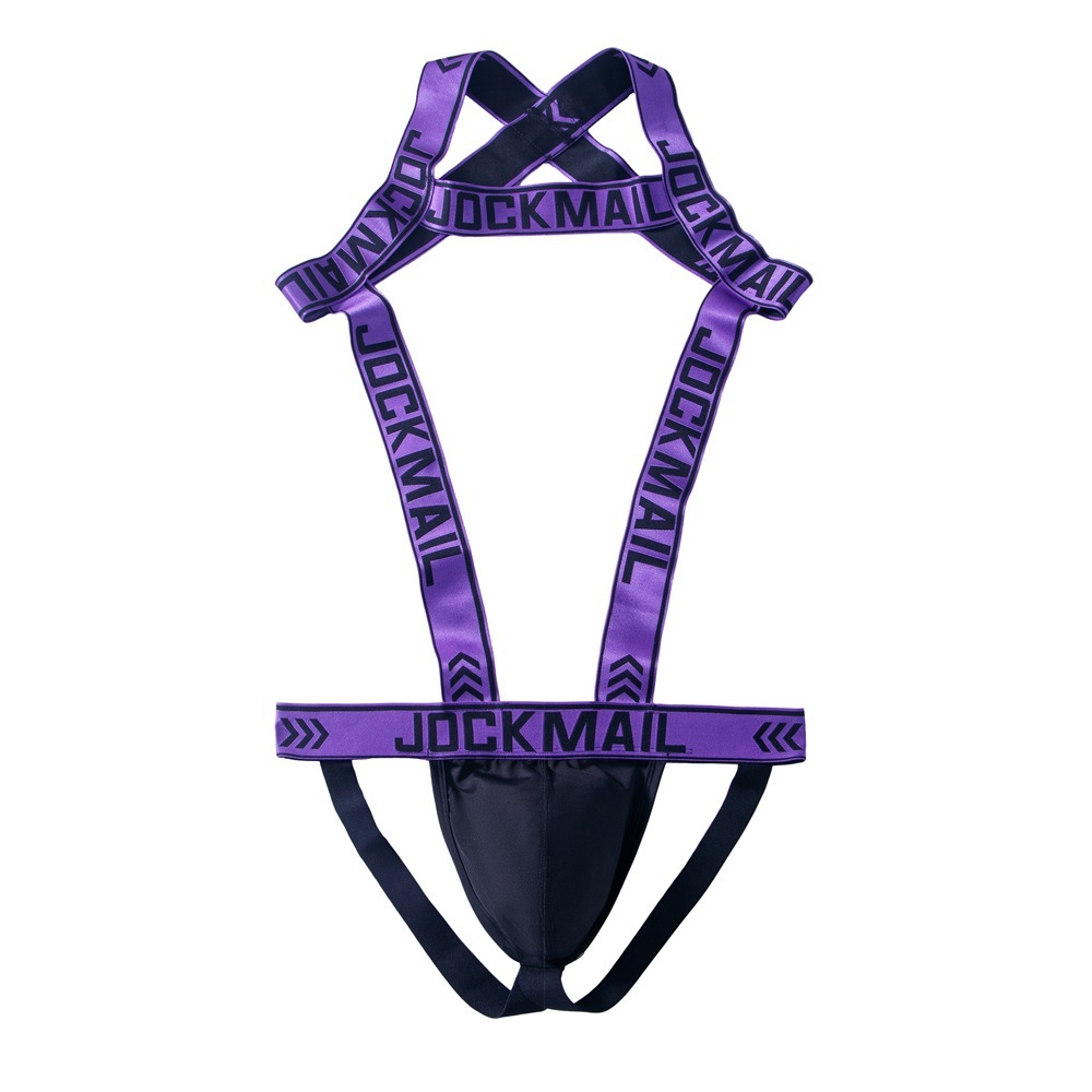Jockmail Mens Harness With Jockstrap Bodysuit - Purple - XL - image 9