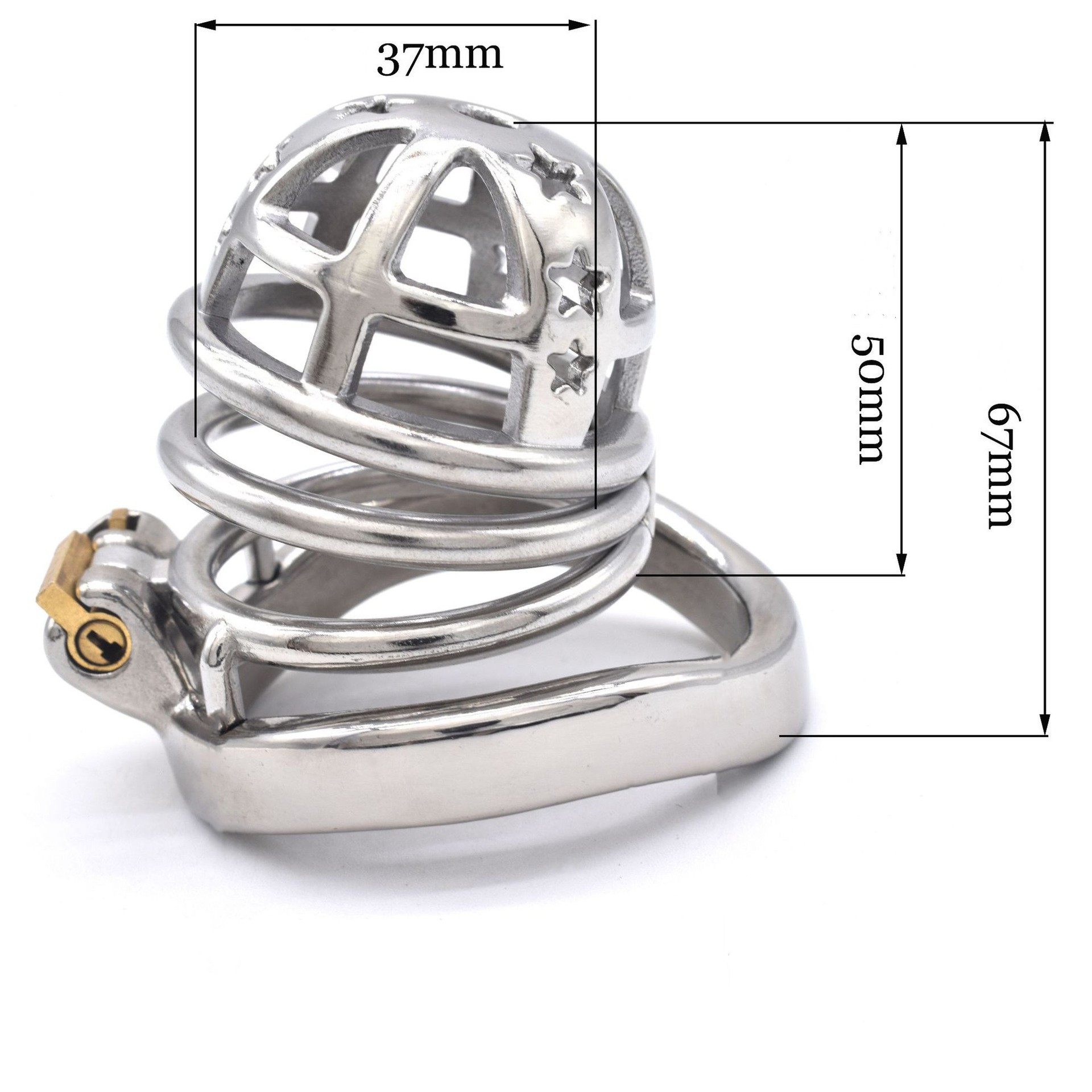 Metal Chastity Cage with Stars -WeLovePlugs