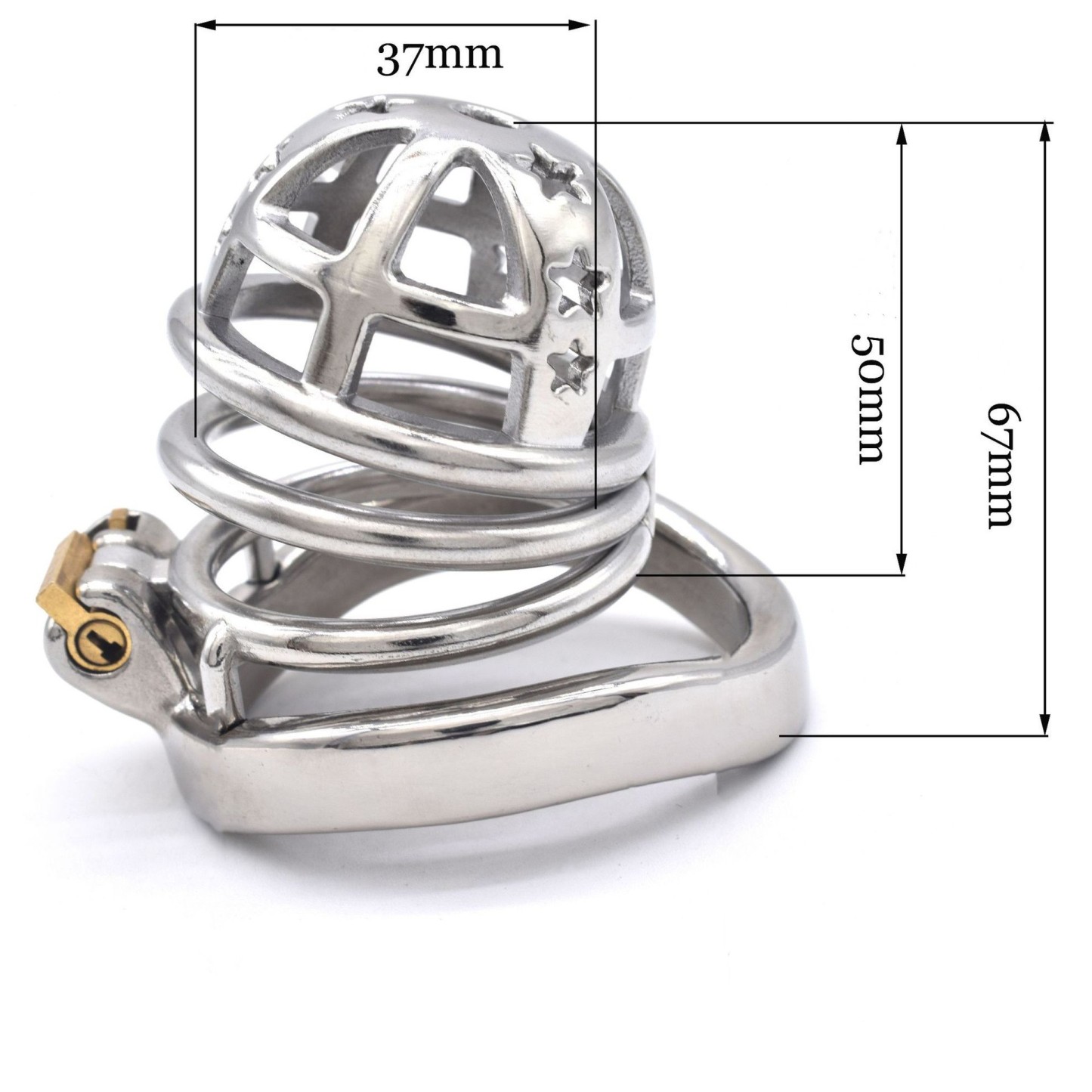 Metal Chastity Cage with Stars -WeLovePlugs
