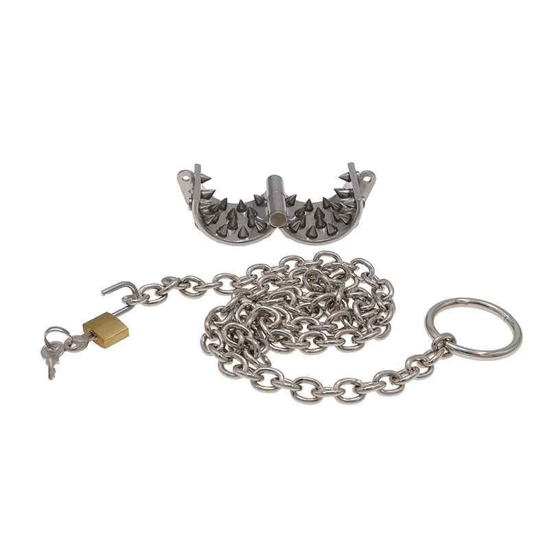 Stainless Steel Ring Testicle Ring with Spikes and Chain - image 2