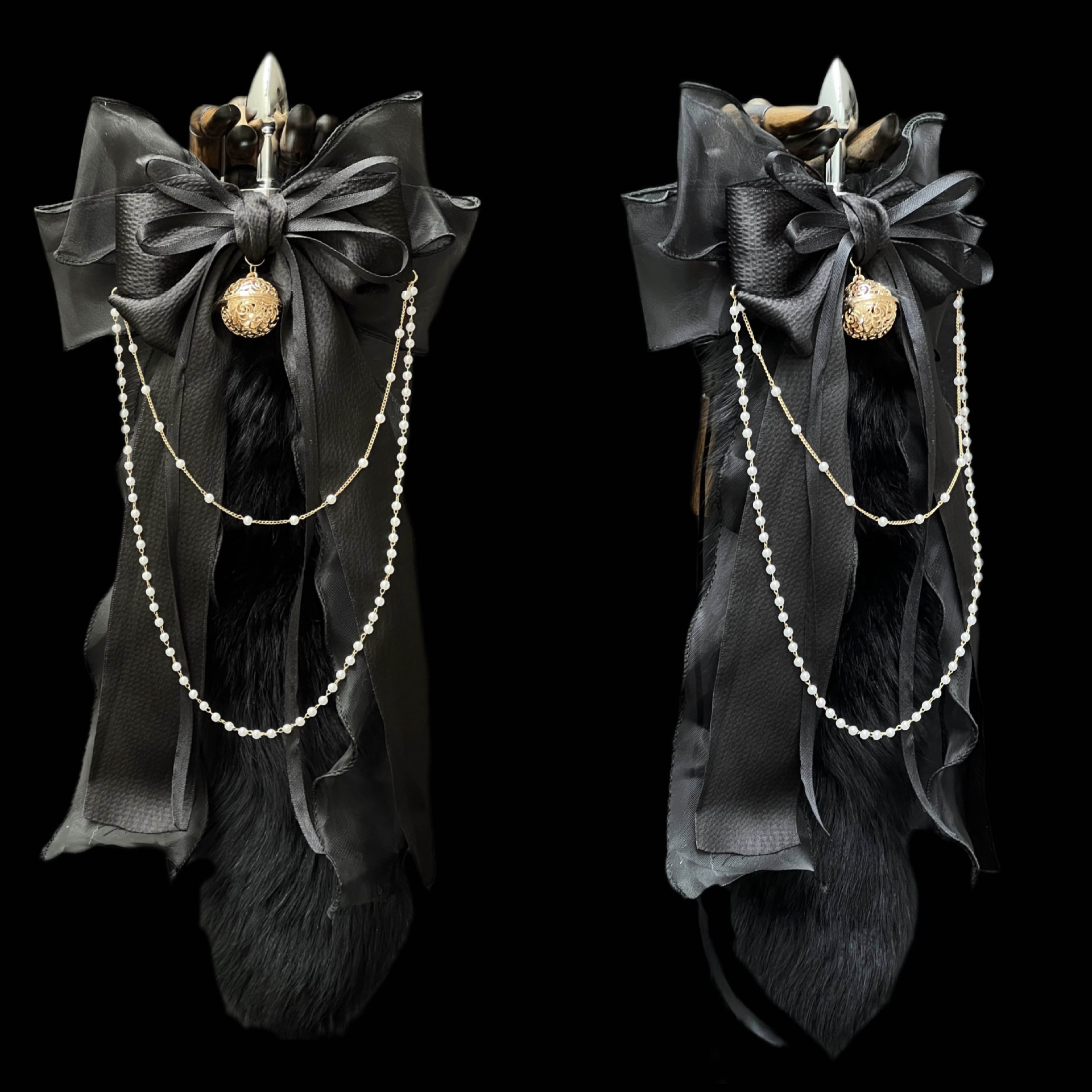 Luxury Fox Tail Plug Set – 15.7" Plush Tail With Pearl Chain & Interchangeable Plug Heads - image 13