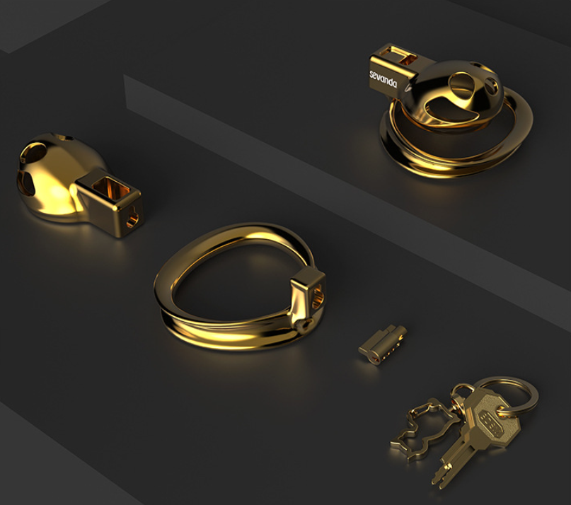 Sissy Gold Chastity Cage -WeLovePlugs