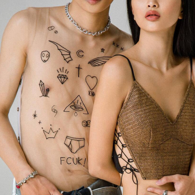 Tattoo Style Mesh Top - image 3