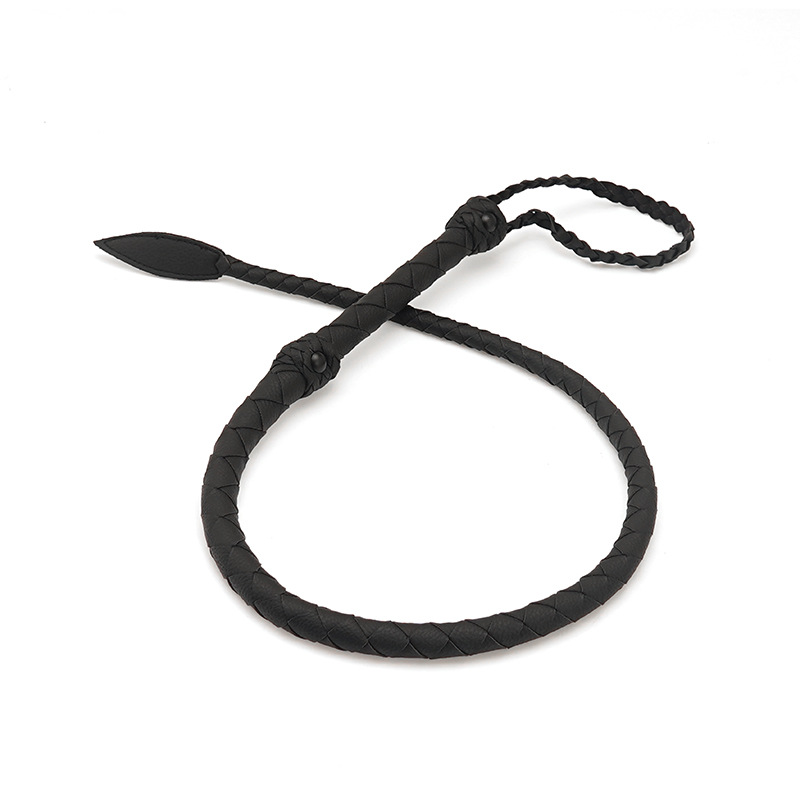 Crimson Dragon Tail Vegan Leather Whip - Black - image 1