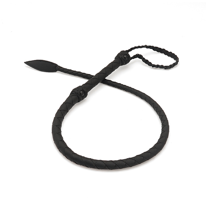 Crimson Dragon Tail Vegan Leather Whip - Black - image 1