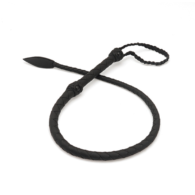 Crimson Dragon Tail Vegan Leather Whip - Black - image 1