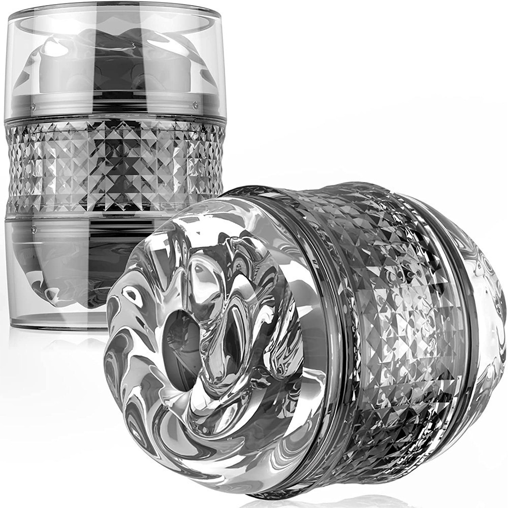 Crystal Spiral Manual Stroker – Dual Stimulation-WeLovePlugs