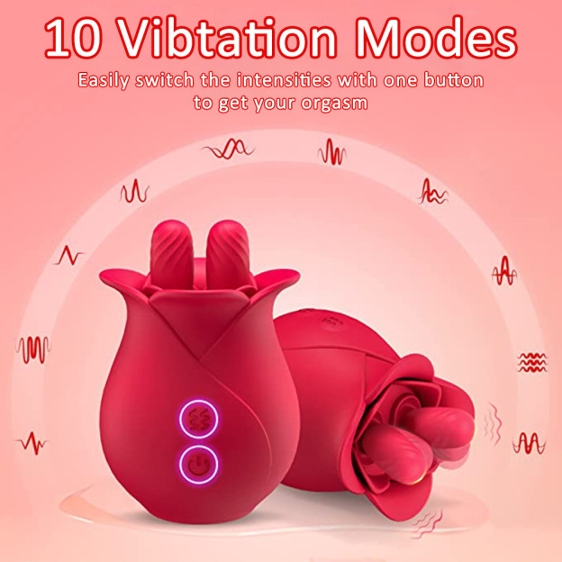 Double Tongue Lick Vibrator With 10 Frequency -WeLovePlugs