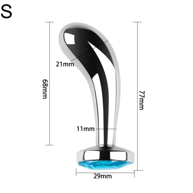 3 Sizes Metal Anal Plug Set With Jeweled & Pull-ring Base-WeLovePlugs