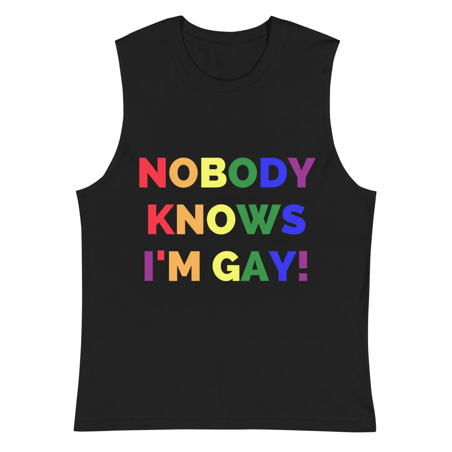 Nobody Knows I'm Gay! Sleeveless Vest - Black - 2XL - image 3