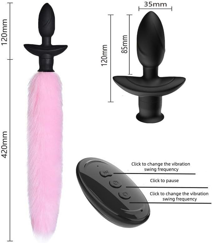 Remote Vibrating Foxy Butt Tail Silicone Anal Plug