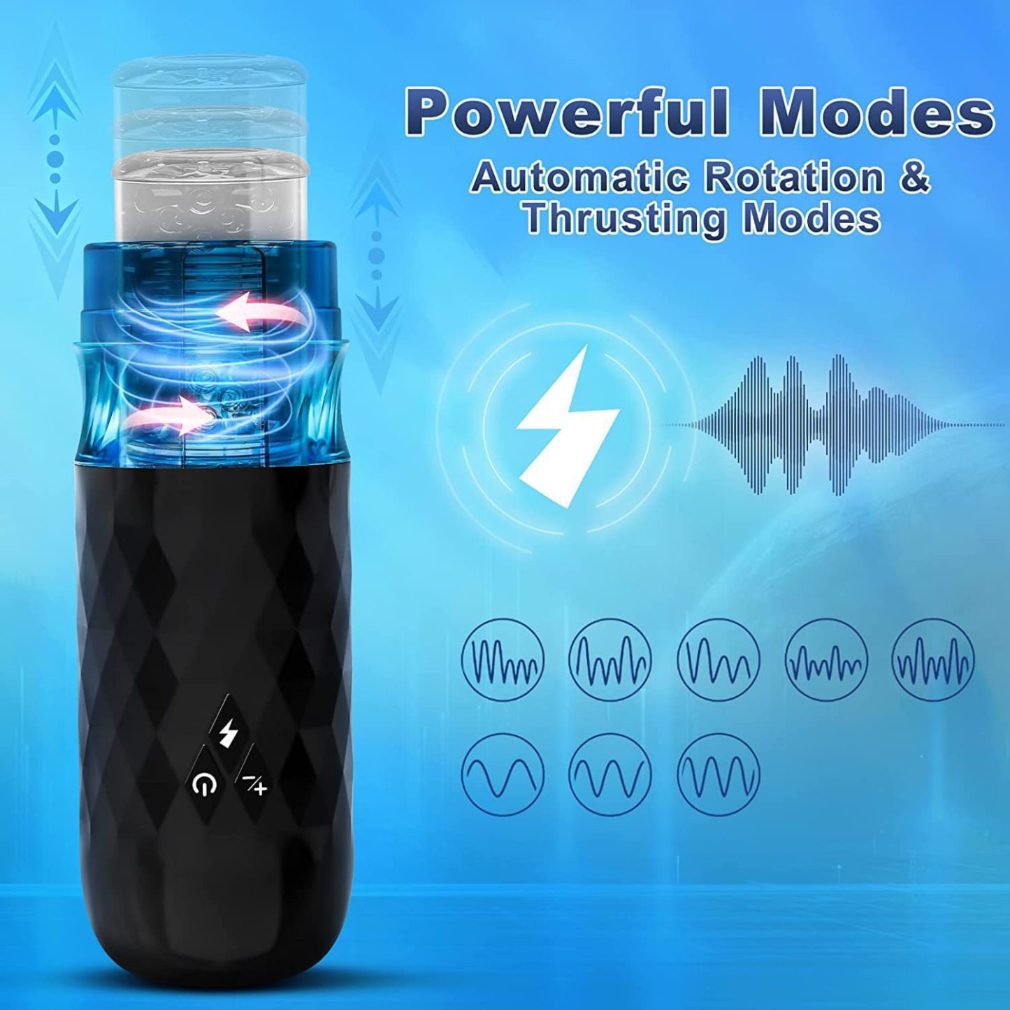Auto-Stroking Masturbator – Thrusting/Rotating Male Toy with 8 Modes