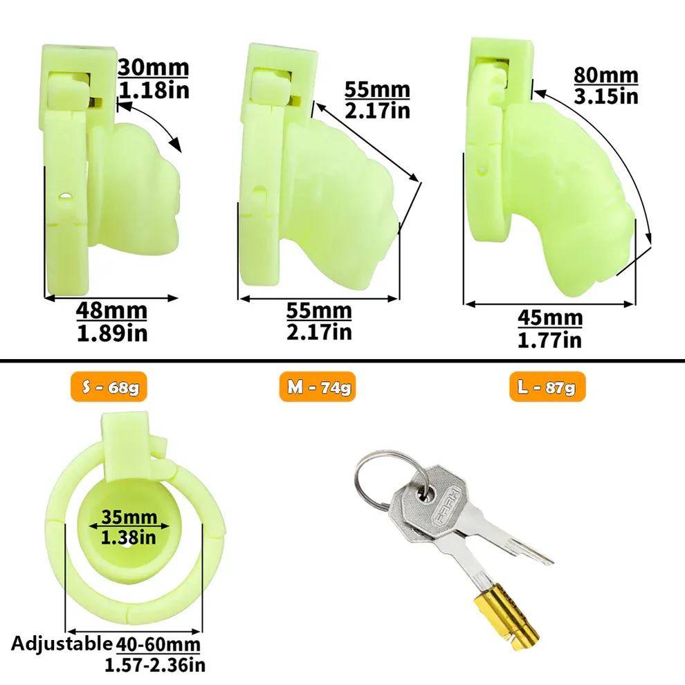 Adjustable Handcuff Resin Chastity Cage with Urethral Cathedral Tube-WeLovePlugs