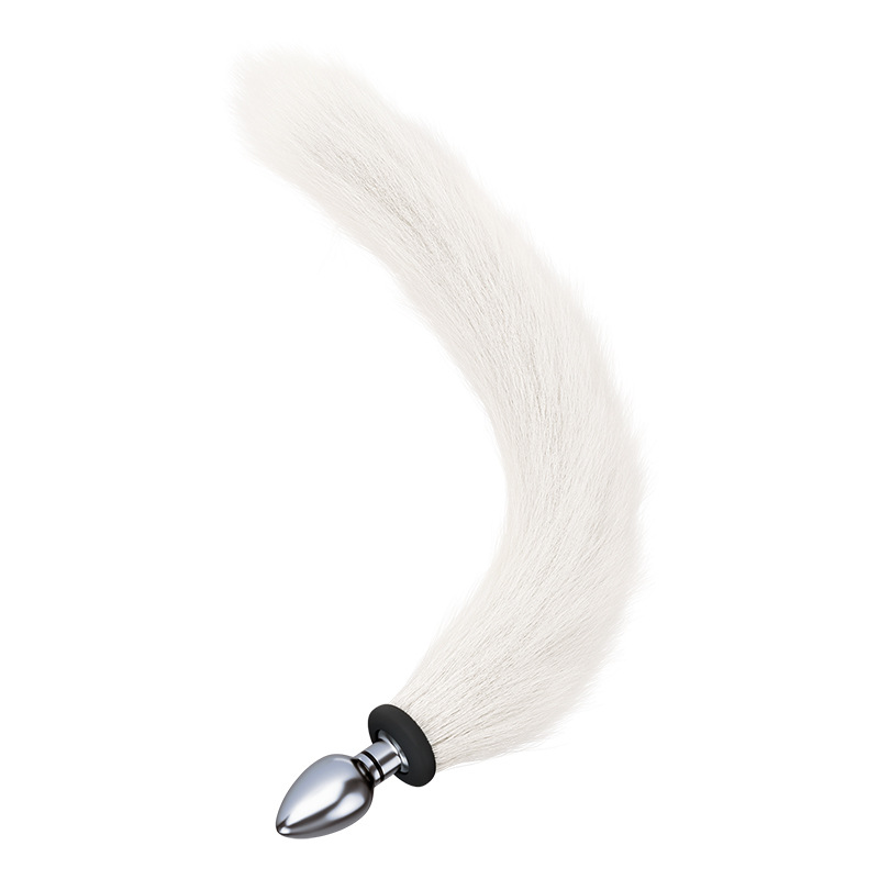15.7'' Electro-Vibrating Fox Tail Butt Plug - White - M - image 2