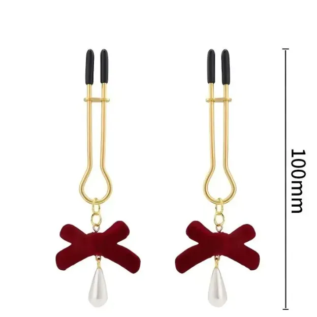 Berry Bliss Nipple Clamps With Dangling Bead - image 1