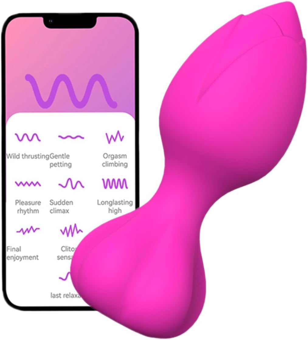Rose Silicone Butt Plug App Control Vibrator -WeLovePlugs