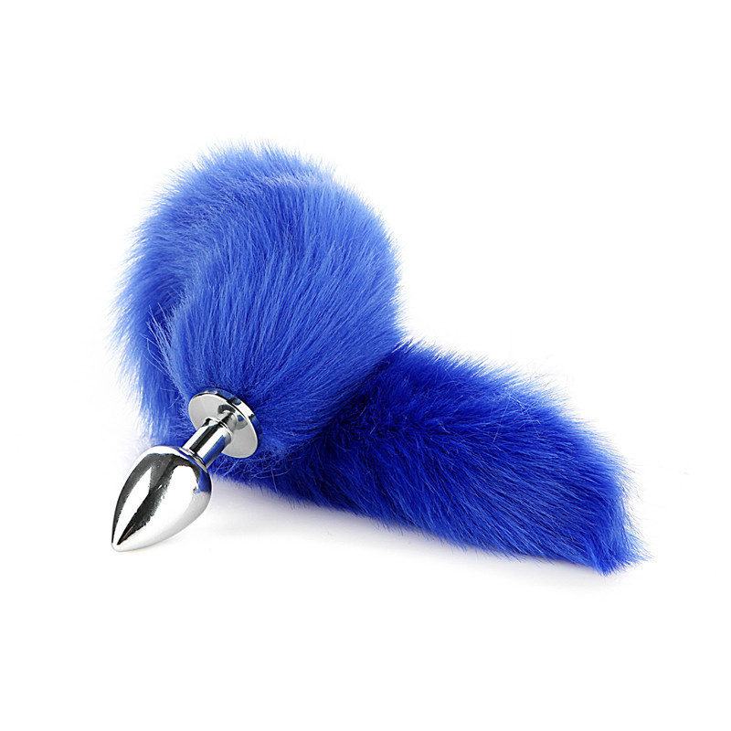 Beginner's Blue Fox Long Wolf Tail Anal Plug -WeLovePlugs