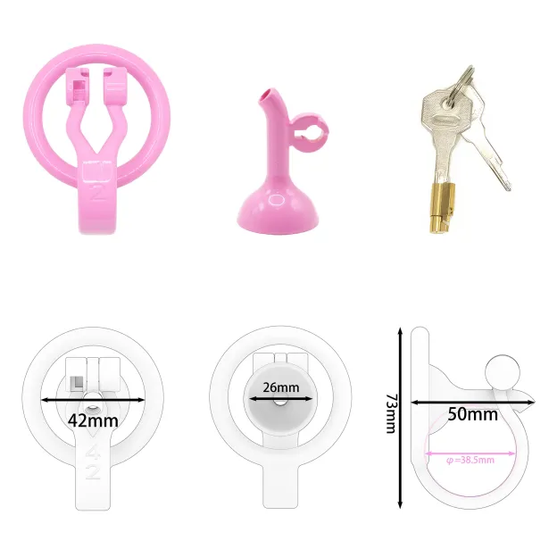3D Printed Inverted Chastity Cage - Pink - 42mm - image 9
