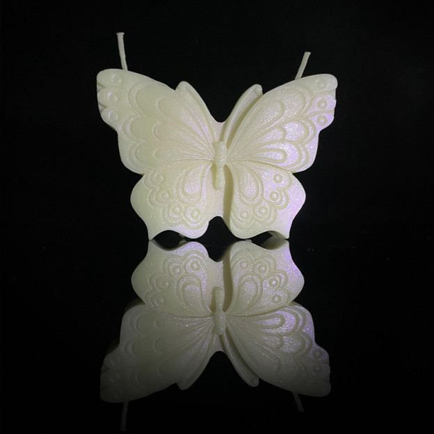 Butterfly-shaped Low-temperature Candle - White - image 4
