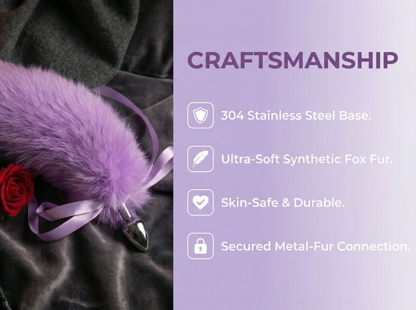 15'' Lavender Fox Tail Plug Set - image 6