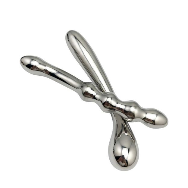 Stainless Steel Double-Ended Dildo – Unisex Anal Plug & Vaginal Pleasure Wand