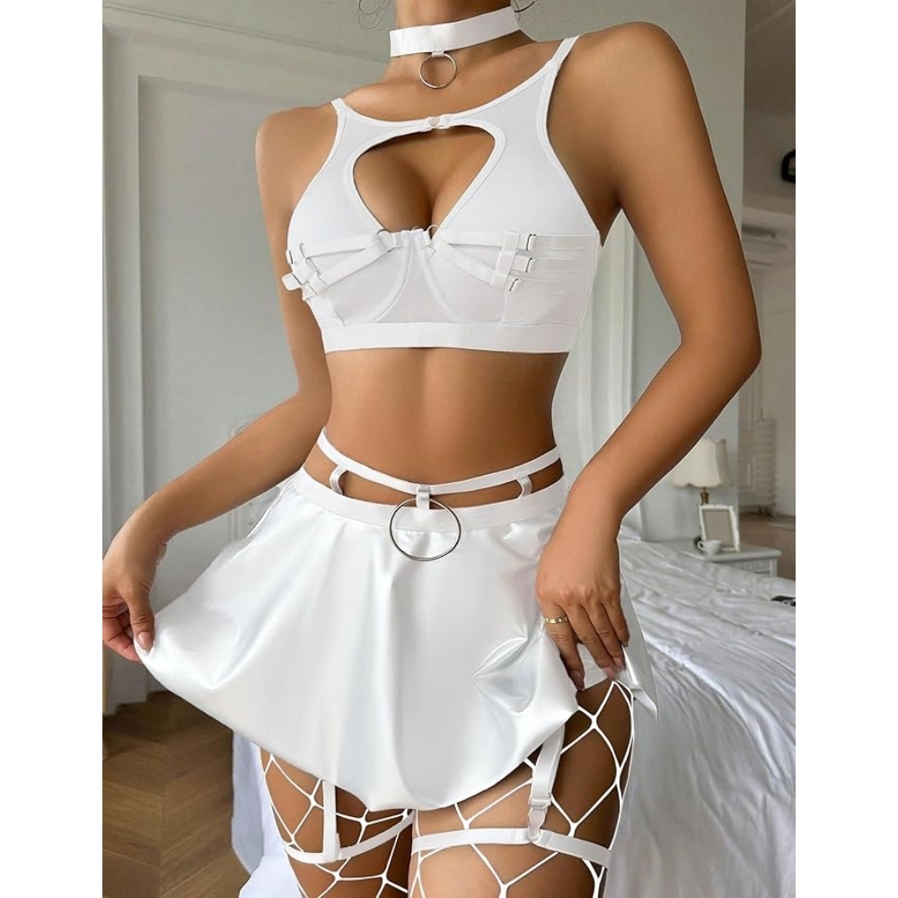 Seductive O-Ring Skirt Lingerie Set