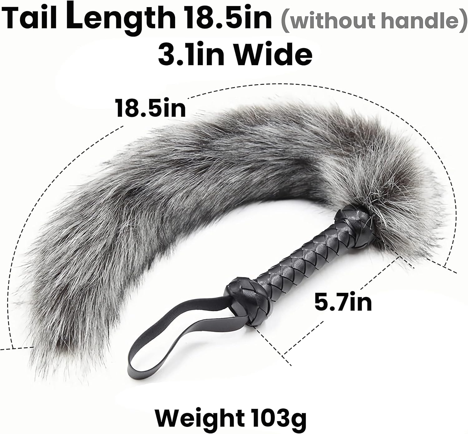 SM Soft Fur Fox Whips With Pu Leather Handle-WeLovePlugs