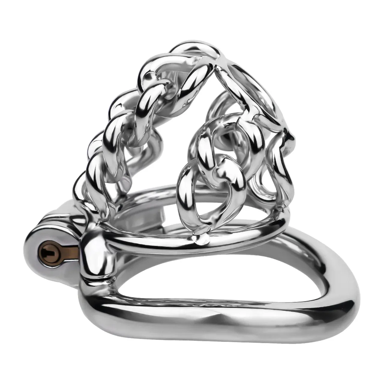 Thick Chainmail Chained Steel Chastity Cage-WeLovePlugs